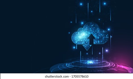 Cloud computing concept.Abstract cloud connection technology background.