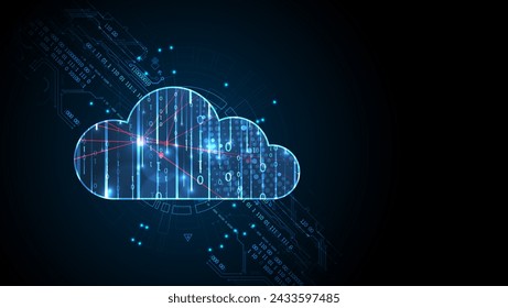 Cloud computing concept.Abstract connection technology background. Hand drawn vector.