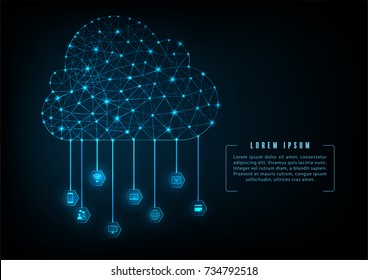 Cloud computing concept.Abstract cloud connection technology background.