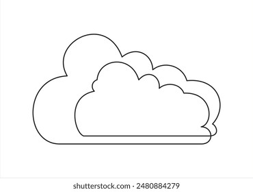 cloud computing concept.Continuous line drawing	