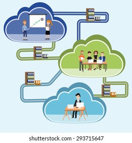 Cloud computing concept.e-business.illustration EPS10.