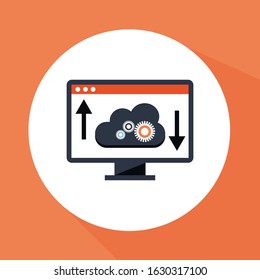 Cloud computing concepts flat design