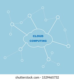 Cloud computing connect to dots business technology background, vector and illustration flat design idea for web or template. 