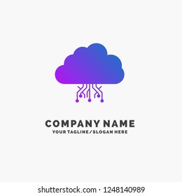 Cloud, Computing, Data, Hosting, Network Purple Business Logo Template. Place For Tagline.