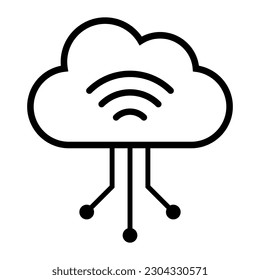 Cloud computing and data management, isolated icon