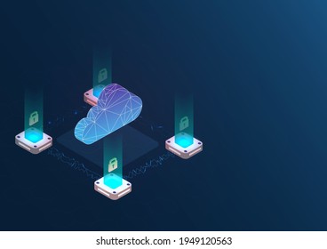 cloud computing and Data security protection concept.