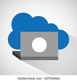 cloud computing data storage vector illustration design