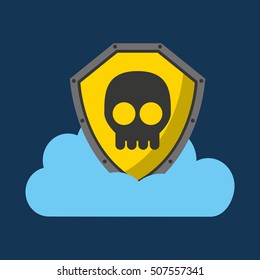 cloud computing data storage vector illustration design