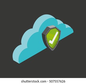 cloud computing data storage vector illustration design