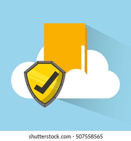 cloud computing data storage vector illustration design