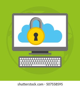 cloud computing data storage vector illustration design