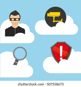 cloud computing data storage vector illustration design