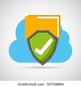 cloud computing data storage vector illustration design