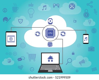 cloud computing data storage vector illustration design