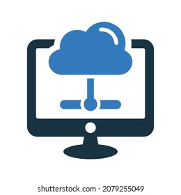 Cloud, computing, database icon. Simple editable vector design isolated on a white background.