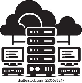 Cloud Computing And Database Icon Vector Art And Illustration 