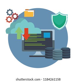 Cloud computing and database icons