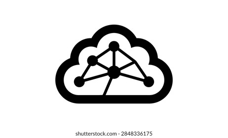 Cloud computing database server sync vector icon isolated on white background   