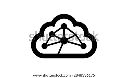 Cloud computing database server sync vector icon isolated on white background   