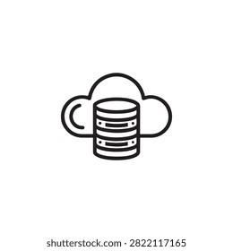 Cloud Computing Database Storage Server Icon Illustration Design