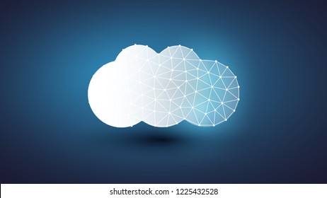 Cloud Computing Design Concept - Digital Network Connections, Technology Background