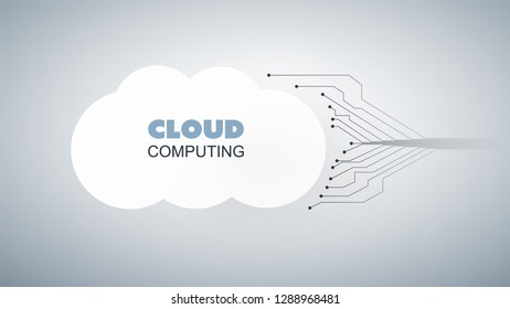 Cloud Computing Design Concept - Digital Connections, Technology Background with Network Mesh