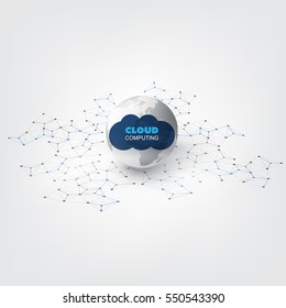 Cloud Computing Design Concept - Digital Network Connections, Technology Background