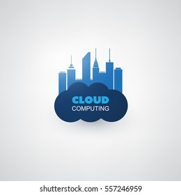 Cloud Computing Design Concept - Digital Network Connections, Technology Background