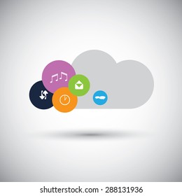 Cloud Computing Design Concept with Icons