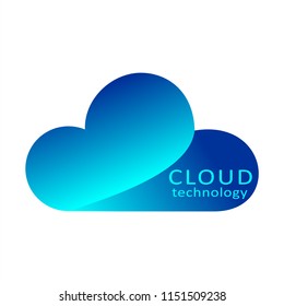 Cloud computing design. Creative technology icon.