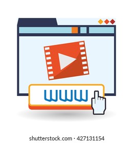 Cloud computing design. Media icon. Isolated illustration