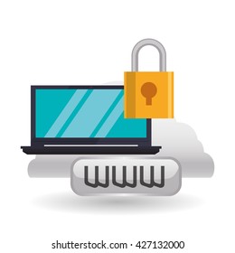 Cloud computing design. Media icon. Isolated illustration