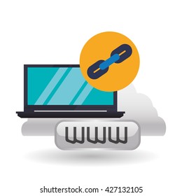 Cloud computing design. Media icon. Isolated illustration