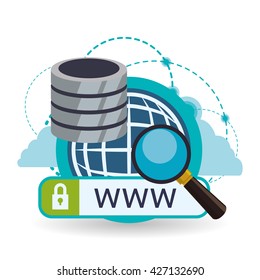 Cloud computing design. Media icon. Isolated illustration