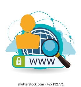 Cloud computing design. Media icon. Isolated illustration