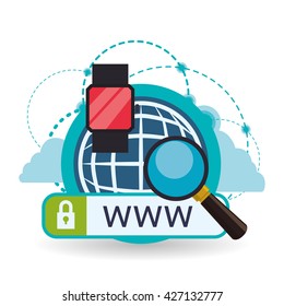Cloud computing design. Media icon. Isolated illustration