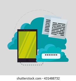 Cloud computing design. Media icon. Isolated illustration