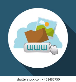 Cloud computing design. Media icon. Isolated illustration
