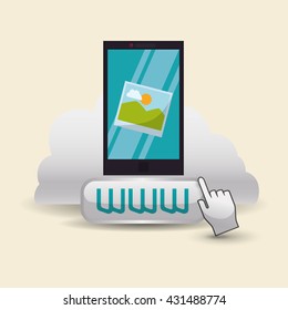 Cloud computing design. Media icon. Isolated illustration