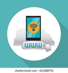 Cloud computing design. Media icon. Isolated illustration