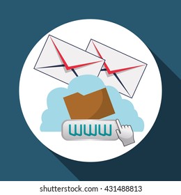 Cloud computing design. Media icon. Isolated illustration
