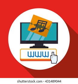 Cloud computing design. Media icon. Isolated illustration