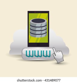 Cloud computing design. Media icon. Isolated illustration