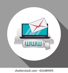 Cloud computing design. Media icon. Isolated illustration