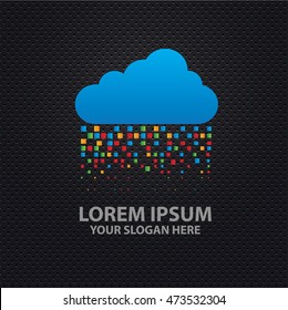 Cloud computing design on dark background,vector