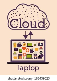 Cloud Computing design over beige background, vector illustration