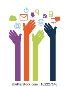 Cloud computing design over white background, vector illustration