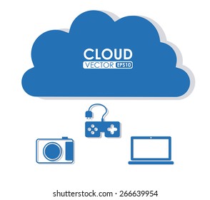 Cloud Computing design over white background, vector illustration