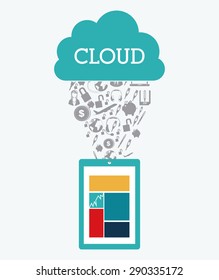 Cloud computing design over white background, vector illustration
