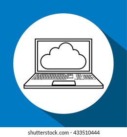 Cloud computing design. Technology icon. Isolated illustration , vector